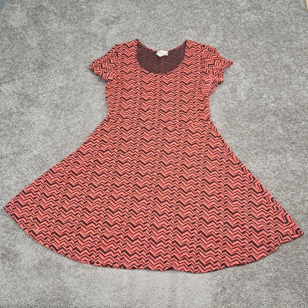 Allison Brittney Womens Chevron Fit and Flare Skater Dress 2 Pack Black Coral XL - Picture 7 of 13